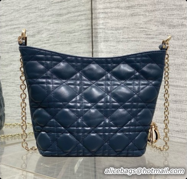 Pretty Style Dior Mini Dior Toujours Hobo Bag in Cannage Lambskin D090370 Navy Blue 2026