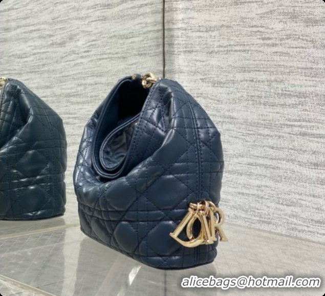 Pretty Style Dior Mini Dior Toujours Hobo Bag in Cannage Lambskin D090370 Navy Blue 2026