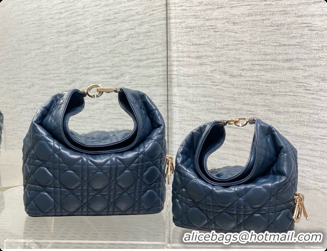 Pretty Style Dior Mini Dior Toujours Hobo Bag in Cannage Lambskin D090370 Navy Blue 2026