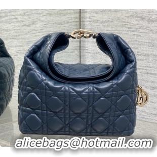 Best Grade Dior Small Dior Toujours Hobo Bag in Cannage Lambskin D090371 Navy Blue 2026