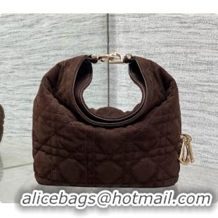 Good Looking Dior Mini Dior Toujours Hobo Bag in Cannage Suede D090354 Dark Brown 2026