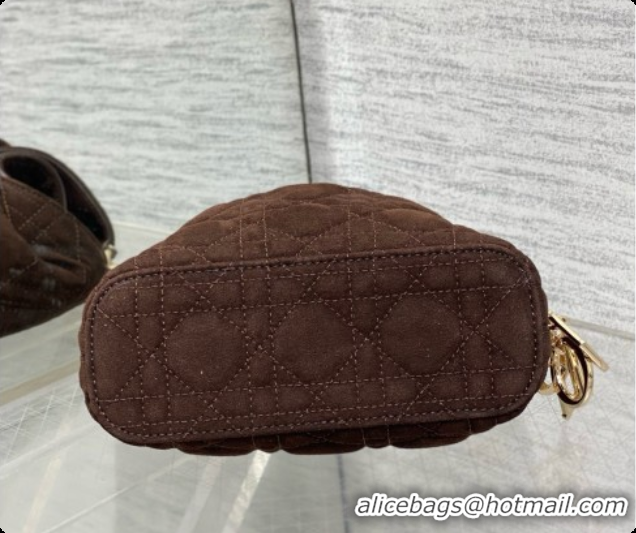 Good Looking Dior Mini Dior Toujours Hobo Bag in Cannage Suede D090354 Dark Brown 2026