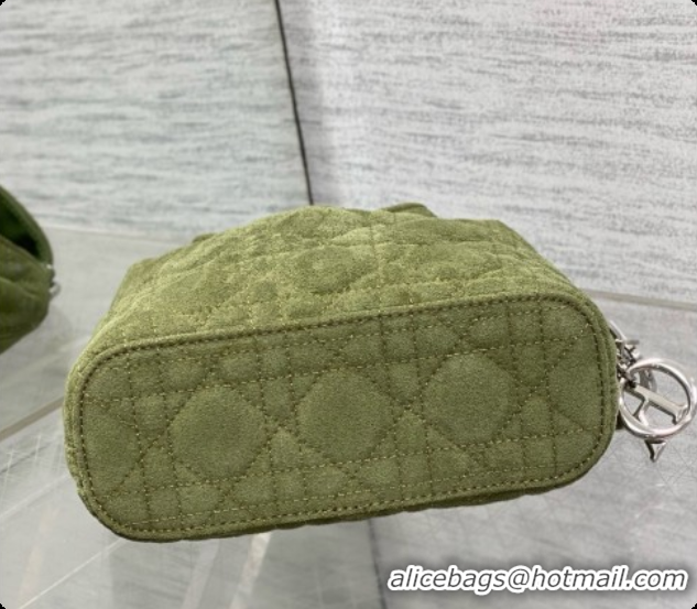 Cheap Price Dior Mini Dior Toujours Hobo Bag in Cannage Suede D090356 Green 2026