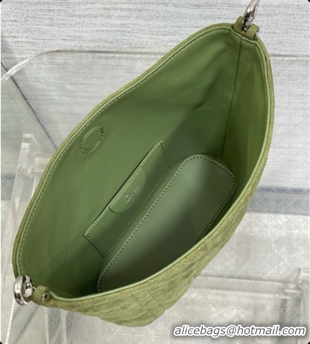 Cheap Price Dior Mini Dior Toujours Hobo Bag in Cannage Suede D090356 Green 2026