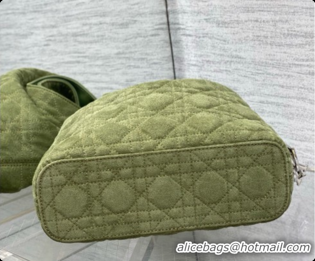 Stylish Dior Small Dior Toujours Hobo Bag in Cannage Suede D090357 Green 2026