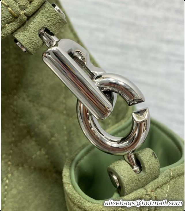 Stylish Dior Small Dior Toujours Hobo Bag in Cannage Suede D090357 Green 2026