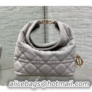 Low Cost Dior Mini Dior Toujours Hobo Bag in Cannage Suede D090358 Grey 2026
