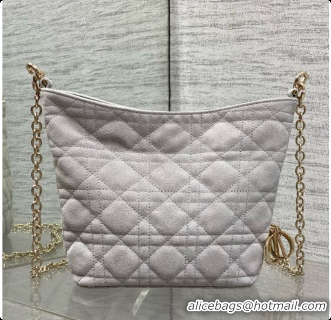 Low Cost Dior Mini Dior Toujours Hobo Bag in Cannage Suede D090358 Grey 2026