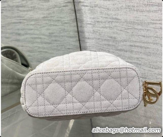 Low Cost Dior Mini Dior Toujours Hobo Bag in Cannage Suede D090358 Grey 2026