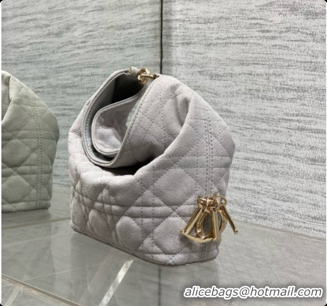Low Cost Dior Mini Dior Toujours Hobo Bag in Cannage Suede D090358 Grey 2026