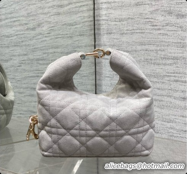 Low Cost Dior Mini Dior Toujours Hobo Bag in Cannage Suede D090358 Grey 2026