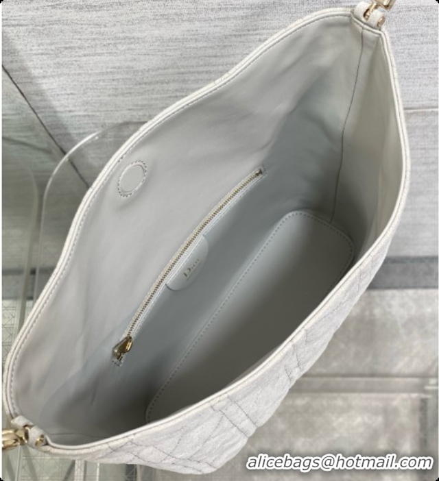 Good Quality Dior Small Dior Toujours Hobo Bag in Cannage Suede D090359 Grey 2026