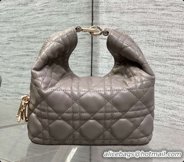 Unique Style Dior Mini Dior Toujours Hobo Bag in Cannage Lambskin D090360 Grey 2026