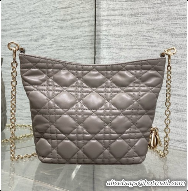 Unique Style Dior Mini Dior Toujours Hobo Bag in Cannage Lambskin D090360 Grey 2026