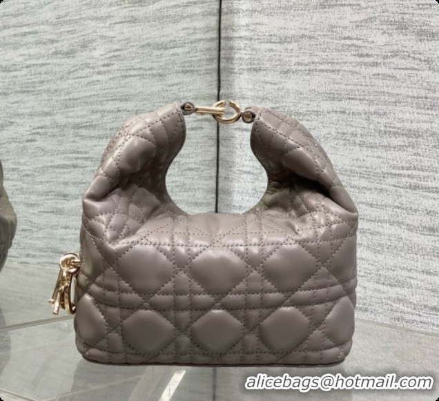 Unique Style Dior Mini Dior Toujours Hobo Bag in Cannage Lambskin D090360 Grey 2026