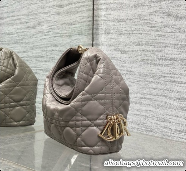 Unique Style Dior Mini Dior Toujours Hobo Bag in Cannage Lambskin D090360 Grey 2026