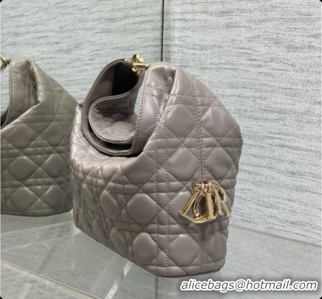 Best Price Dior Small Dior Toujours Hobo Bag in Cannage Lambskin D090361 Grey 2026