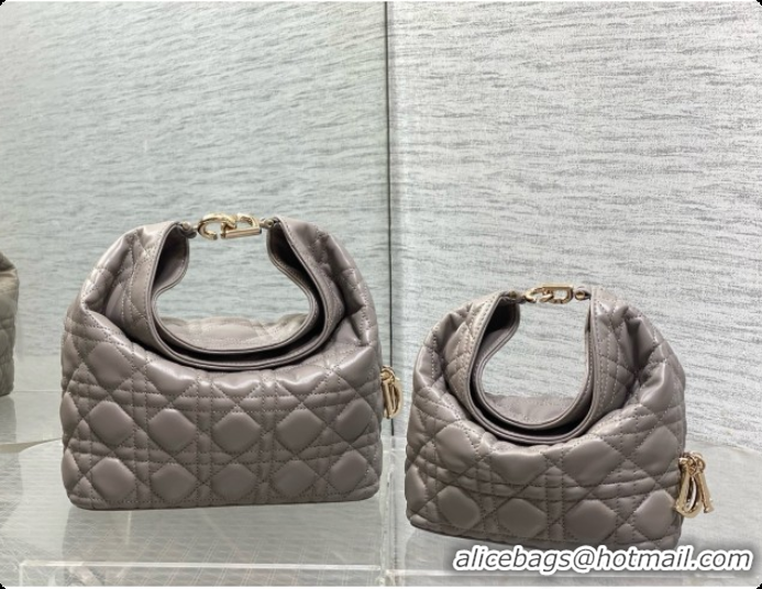 Best Price Dior Small Dior Toujours Hobo Bag in Cannage Lambskin D090361 Grey 2026