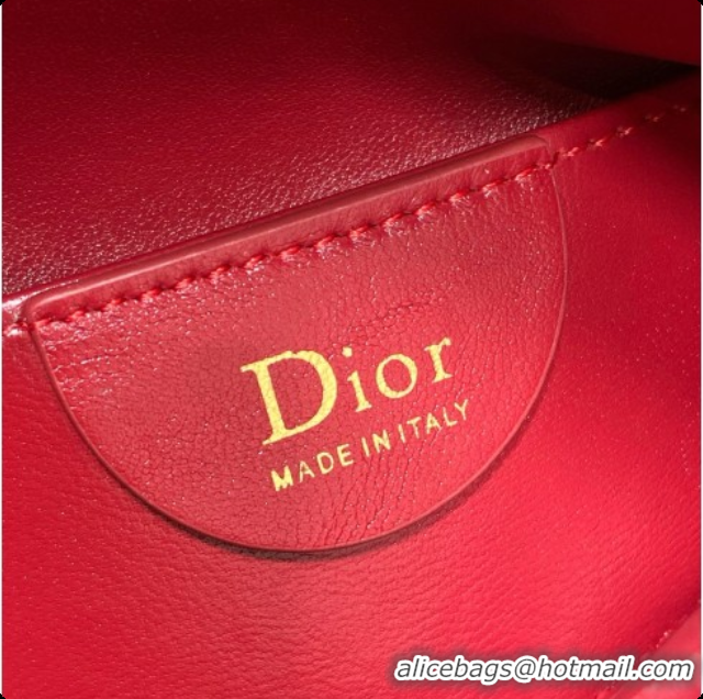 Luxurious Dior Mini Dior Toujours Hobo Bag in Cannage Lambskin D090362 Cherry Red 2026