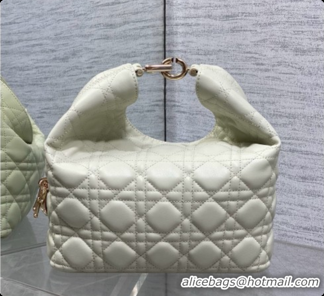 Purchase Dior Small Dior Toujours Hobo Bag in Cannage Lambskin D090365 Light Green 2026
