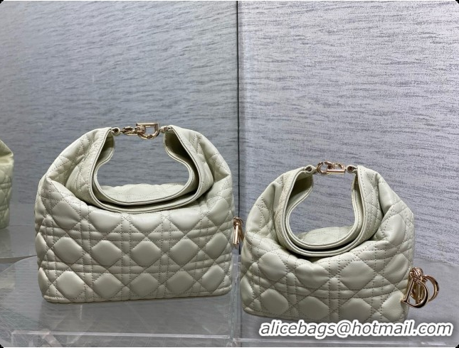 Purchase Dior Small Dior Toujours Hobo Bag in Cannage Lambskin D090365 Light Green 2026