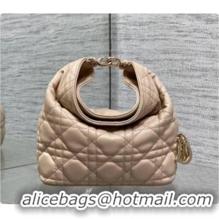 Shop Duplicate Dior Mini Dior Toujours Hobo Bag in Cannage Lambskin D090366 Beige 2026