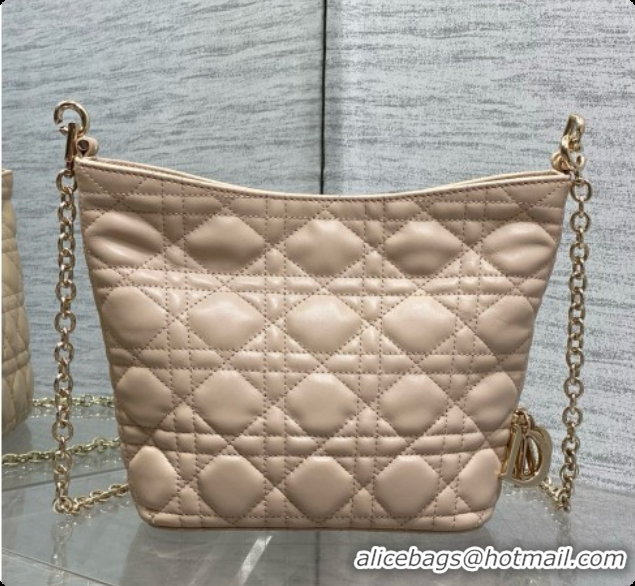 Shop Duplicate Dior Mini Dior Toujours Hobo Bag in Cannage Lambskin D090366 Beige 2026
