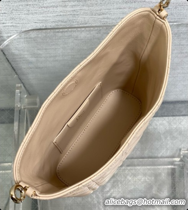 Shop Duplicate Dior Mini Dior Toujours Hobo Bag in Cannage Lambskin D090366 Beige 2026
