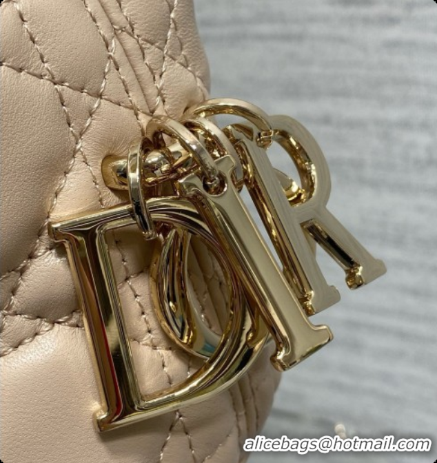 Shop Duplicate Dior Mini Dior Toujours Hobo Bag in Cannage Lambskin D090366 Beige 2026