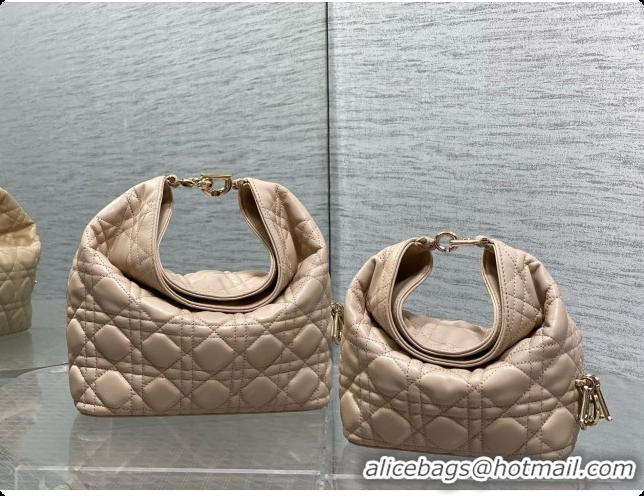 Shop Duplicate Dior Mini Dior Toujours Hobo Bag in Cannage Lambskin D090366 Beige 2026