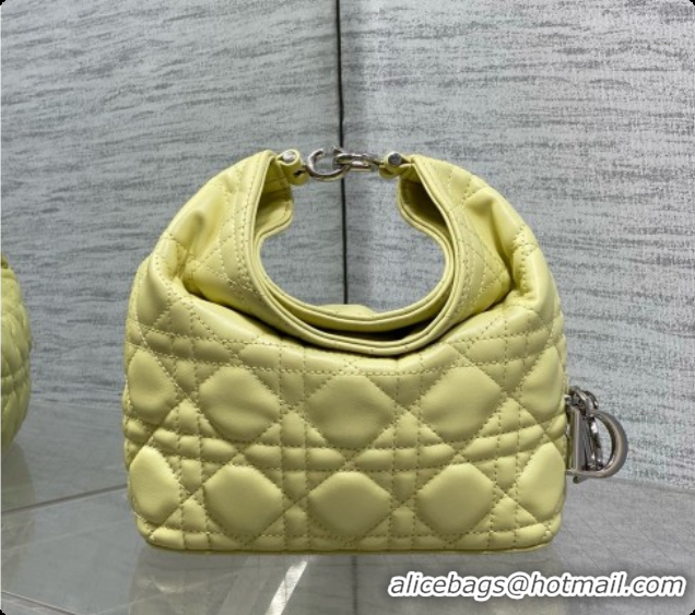 Perfect Dior Mini Dior Toujours Hobo Bag in Cannage Lambskin D090368 Yellow 2026