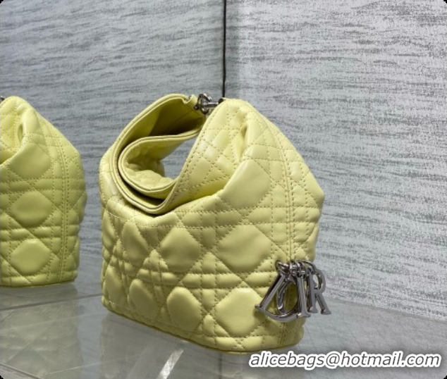Perfect Dior Mini Dior Toujours Hobo Bag in Cannage Lambskin D090368 Yellow 2026