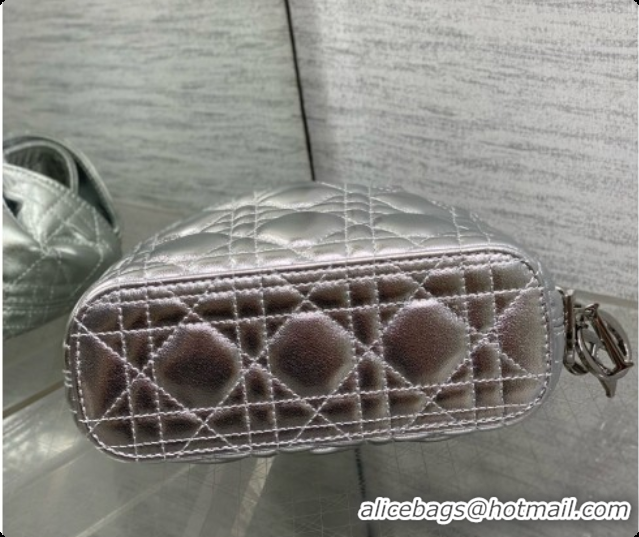 Original Cheap Dior Mini Dior Toujours Hobo Bag in Cannage Lambskin D090373 Silver 2026