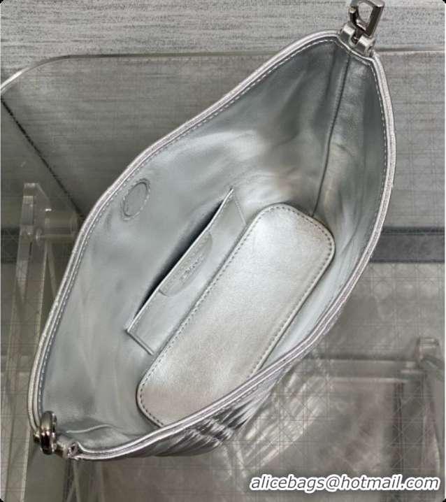 Original Cheap Dior Mini Dior Toujours Hobo Bag in Cannage Lambskin D090373 Silver 2026