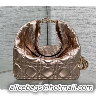 Lower Price Dior Mini Dior Toujours Hobo Bag in Cannage Lambskin D090375 Champagne Gold 2026
