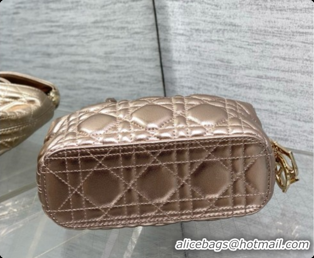 Lower Price Dior Mini Dior Toujours Hobo Bag in Cannage Lambskin D090375 Champagne Gold 2026