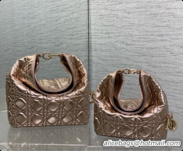 Lower Price Dior Mini Dior Toujours Hobo Bag in Cannage Lambskin D090375 Champagne Gold 2026