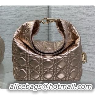 Stylish Dior Small Dior Toujours Hobo Bag in Cannage Lambskin D090375 Champagne Gold 2026