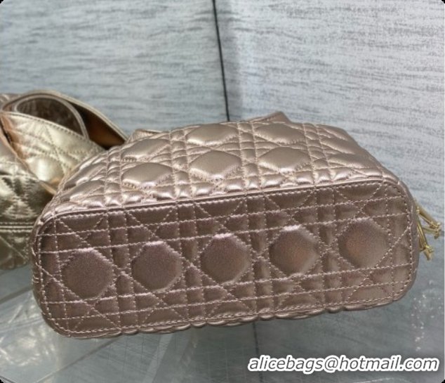 Stylish Dior Small Dior Toujours Hobo Bag in Cannage Lambskin D090375 Champagne Gold 2026