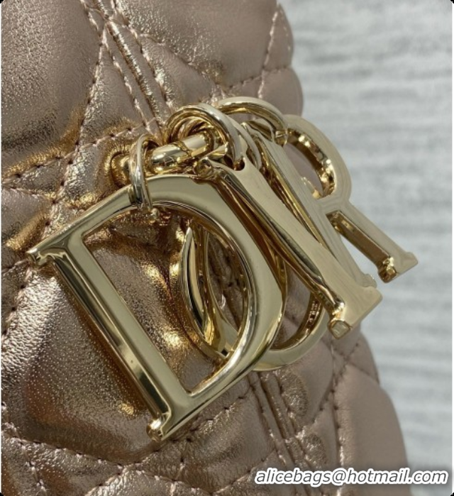 Stylish Dior Small Dior Toujours Hobo Bag in Cannage Lambskin D090375 Champagne Gold 2026