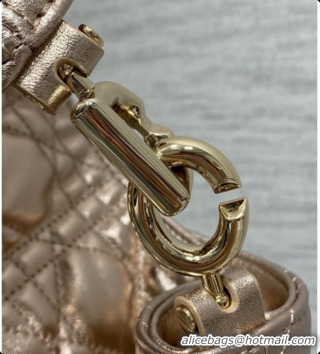 Stylish Dior Small Dior Toujours Hobo Bag in Cannage Lambskin D090375 Champagne Gold 2026