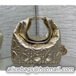 Sumptuous Dior Mini Dior Toujours Hobo Bag in Cannage Lambskin D090376 Yellow Gold 2026