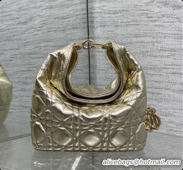 Sumptuous Dior Mini Dior Toujours Hobo Bag in Cannage Lambskin D090376 Yellow Gold 2026