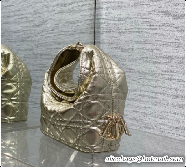 Sumptuous Dior Mini Dior Toujours Hobo Bag in Cannage Lambskin D090376 Yellow Gold 2026