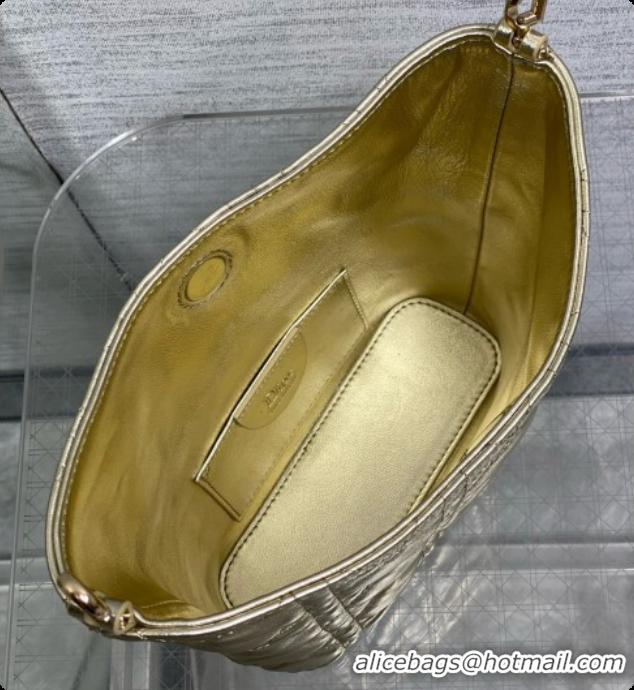 Sumptuous Dior Mini Dior Toujours Hobo Bag in Cannage Lambskin D090376 Yellow Gold 2026