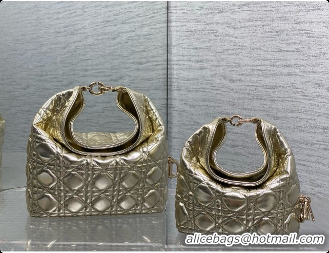 Sumptuous Dior Mini Dior Toujours Hobo Bag in Cannage Lambskin D090376 Yellow Gold 2026