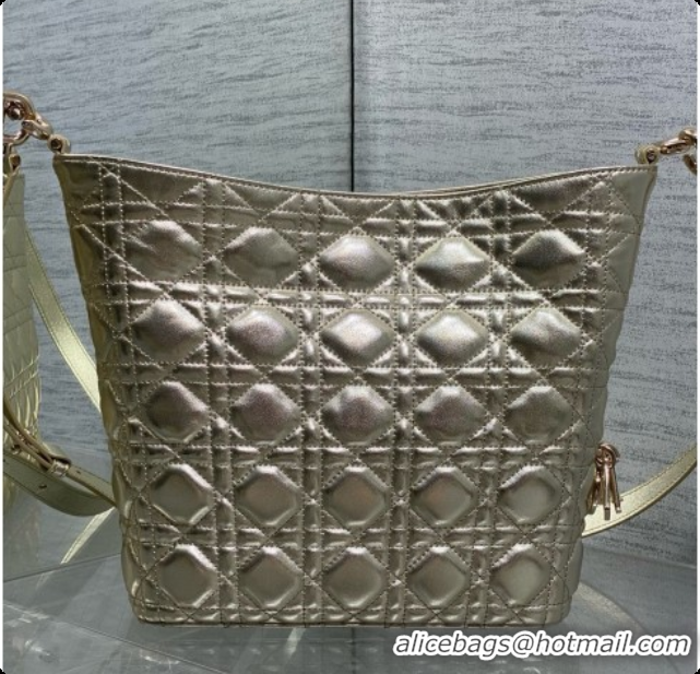 Sophisticated Dior Small Dior Toujours Hobo Bag in Cannage Lambskin D090378 Yellow Gold 2026