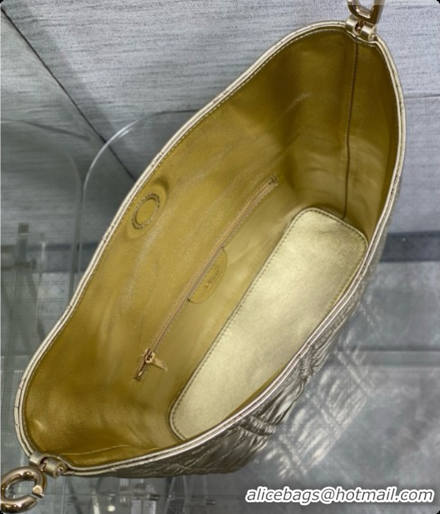 Sophisticated Dior Small Dior Toujours Hobo Bag in Cannage Lambskin D090378 Yellow Gold 2026