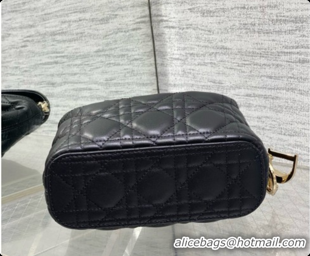 Durable Dior Mini Dior Toujours Hobo Bag in Cannage Lambskin D090379 Black 2026
