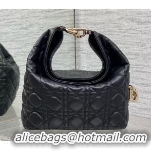 Stylish Dior Small Dior Toujours Hobo Bag in Cannage Lambskin D090380 Black 2026
